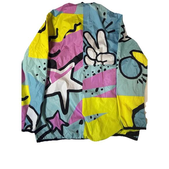 Reason Men’s RELAX ANORAK 80s Colorful Pullover Hoodie Windbreaker Jacket Large - Picture 6 of 16